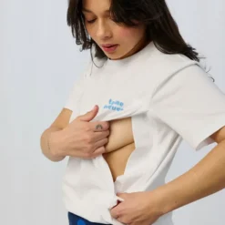 Tajinebanane T-shirt d'Allaitement La P'allaite Blanc - L