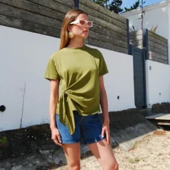 Tajinebanane T-shirt d'Allaitement Noué - M