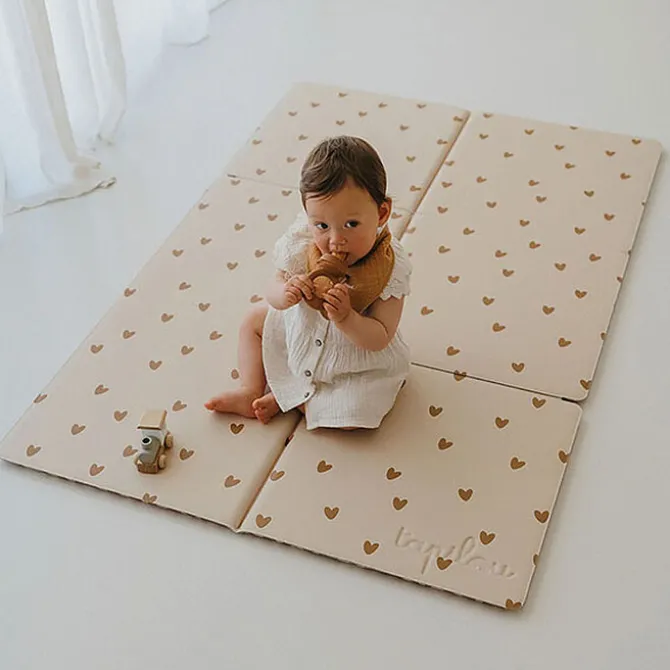 Tapilou Tapis de Jeu Réversible Tapilou x Atelier Wagram - Coeur / Léopard