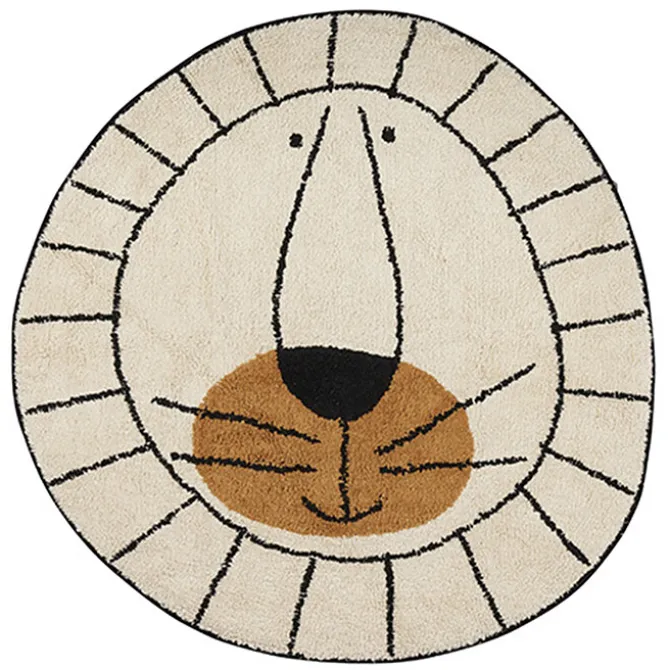 Tapis Petit Tapis Lion Naturel - Ø 100 cm