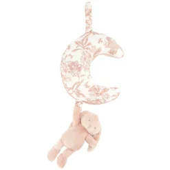 Tartine et Chocolat Augustin le Lapin Musical - Toile de Jouy Rose