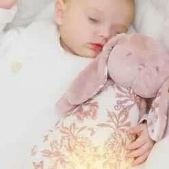 Tartine et Chocolat Augustin le Lapin Veilleuse Musical - Toile de Jouy Rose
