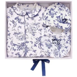 Tartine et Chocolat Coffret de Naissance Toile de Jouy Bleu - 3 Mois