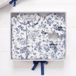 Tartine et Chocolat Coffret de Naissance Toile de Jouy Bleu - 1 Mois