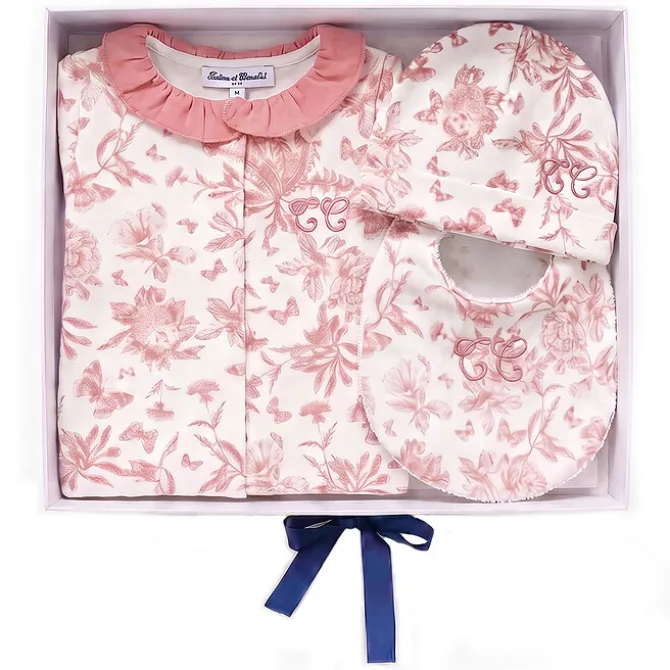 Tartine et Chocolat Coffret de Naissance Toile de Jouy Rose - 3 Mois