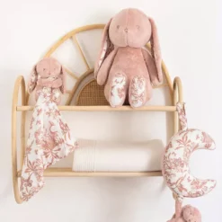 Tartine et Chocolat Doudou Augustin le Lapin - Toile de Jouy Rose Pêche