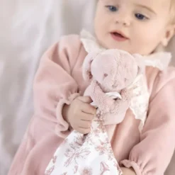 Tartine et Chocolat Doudou Augustin le Lapin - Toile de Jouy Rose Pêche