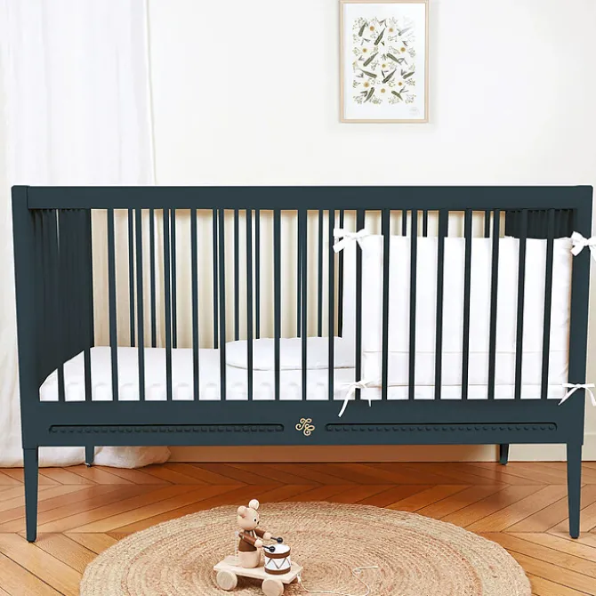 Tartine et Chocolat Lit Bébé Evolutif Gustavienne Bleu Profond - 70 x 140 cm