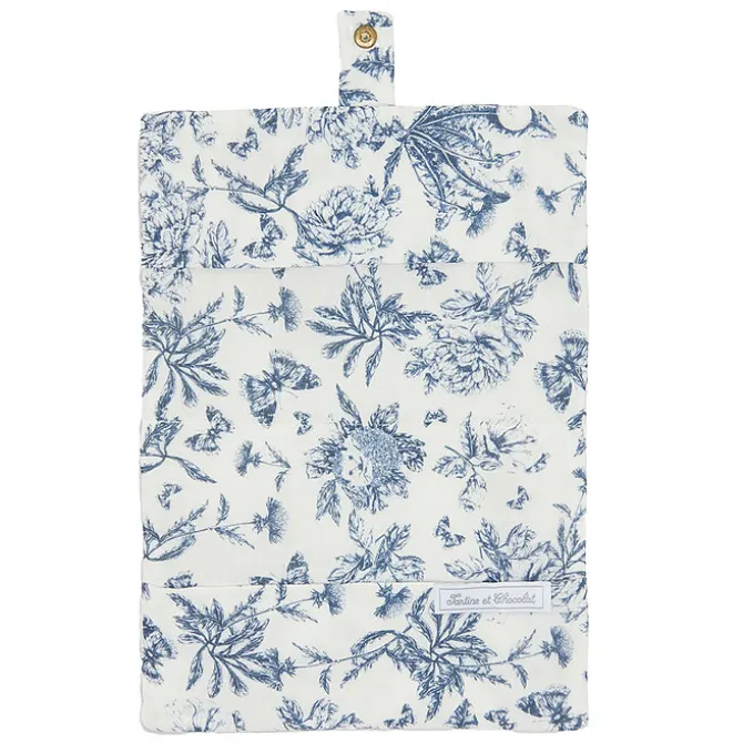 Tartine et Chocolat Protège-carnet de Santé - Toile de Jouy Bleu
