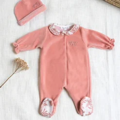 Tartine et Chocolat Pyjama Toile de Jouy Rose - 1 Mois