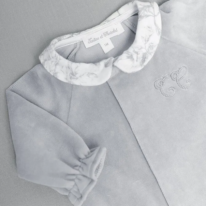 Tartine et Chocolat Pyjama Toile de Jouy Gris - 1 Mois