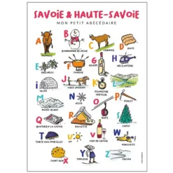Tata Clairette Affiche Abécédaire Savoie et Haute-Savoie - 70 x 50 cm