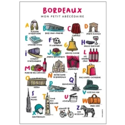 Tata Clairette Affiche Abécédaire Bordeaux - 40 x 30 cm