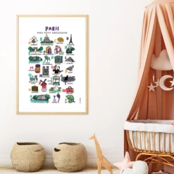 Tata Clairette Affiche Abécédaire Paris - 40 x 30 cm