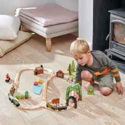 Tender Leaf Toys Set de Train Pins Sauvages
