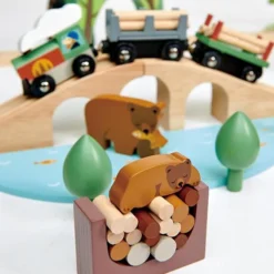 Tender Leaf Toys Set de Train Pins Sauvages