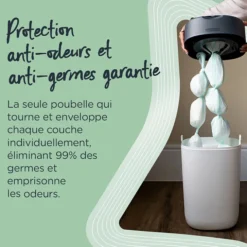 Tommee Tippee Poubelle à Couches Twist & Click + 1 Recharge - Vert