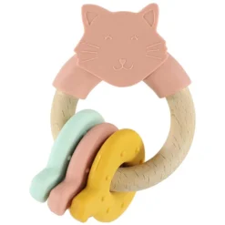 Trixie Baby Anneau d'Activités Bois Silicone - Mrs. Cat