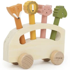Trixie Baby Bus en Bois avec Animaux Pop-up