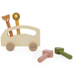 Trixie Baby Bus en Bois avec Animaux Pop-up