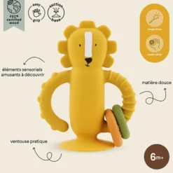 Trixie Baby Jouet Sensoriel en Silicone avec Ventouse - Mr. Lion