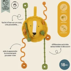 Trixie Baby Jouet Sensoriel à Tirer en Silicone - Mr. Lion