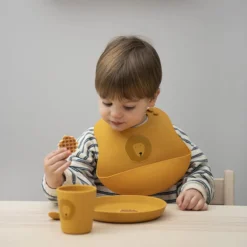 Trixie Baby Lot de 2 Bavoirs en Silicone - Mr. Lion