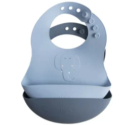 Trixie Baby Lot de 2 Bavoirs en Silicone - Mrs. Elephant