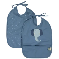 Trixie Baby Lot de 2 Bavoirs Imperméables - Mrs. Elephant