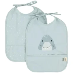 Trixie Baby Lot de 2 Bavoirs Imperméables - Mr. Shark