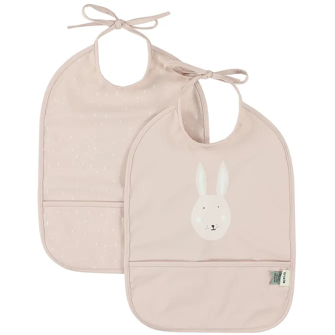 Trixie Baby Lot de 2 Bavoirs Imperméables - Mrs. Rabbit