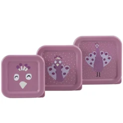 Trixie Baby Lot de 3 Boîtes à Goûter - Mrs. Peacock