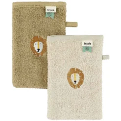Trixie Baby Lot de 2 Gants de Toilette Aura - Lion