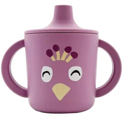Trixie Baby Tasse d'Apprentissage en Silicone - Mrs. Peacock