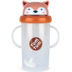 TUM TUM Grande Tasse Anti-fuites et Paille Lestée V3 Renard - 300 ml