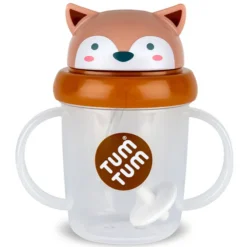 TUM TUM Tasse Anti-fuites et Paille Lestée Renard V3 - 200 ml