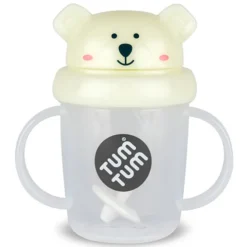 TUM TUM Tasse Anti-fuites Phosphorescente et Paille Lestée V3 Ours Polaire - 200 ml
