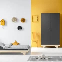 Vox Meubles Armoire 2 Portes Playwood - Graphite et Bois