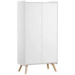 Vox Meubles Armoire 2 Portes Vintage - Blanc et Chêne