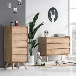Vox Meubles Commode et Plan à Langer Vintage - Chêne