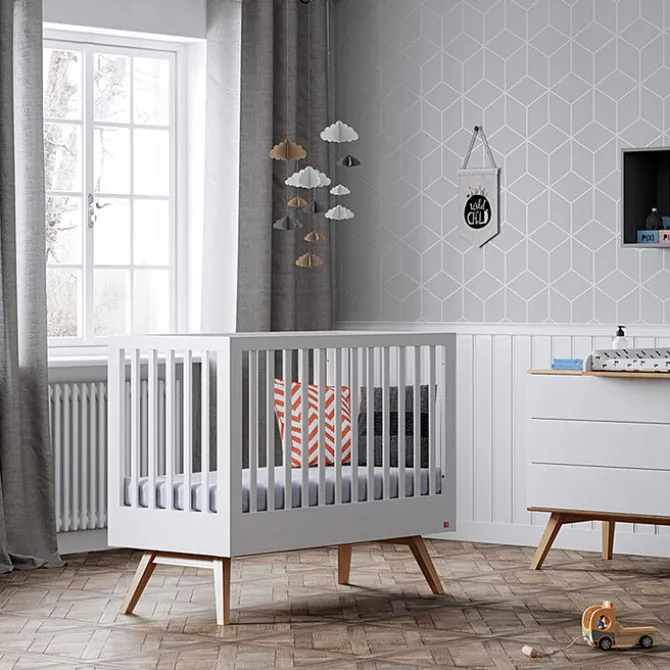 Vox Meubles Lit Bébé Evolutif Nature Blanc - 70 x 140 cm