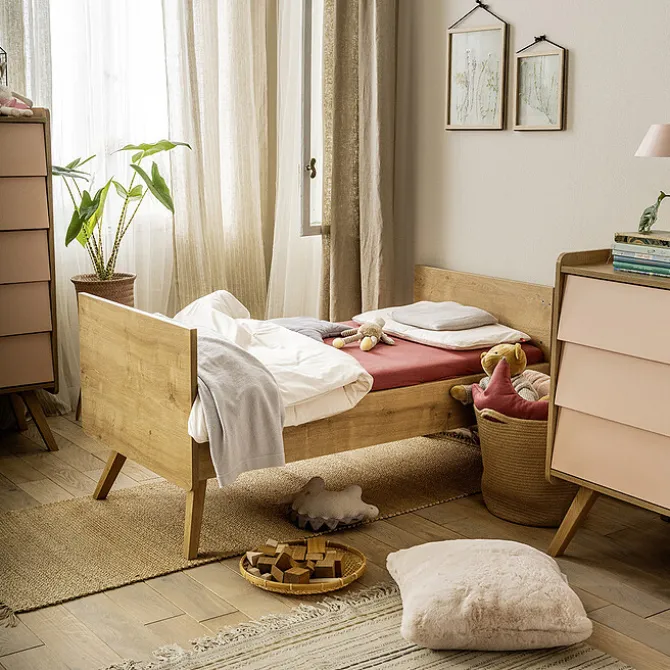 Vox Meubles Lit Bébé Evolutif Vintage Chêne - 70 x 140 cm