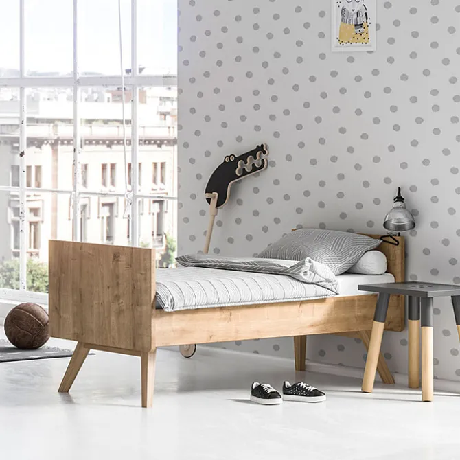 Vox Meubles Lit Bébé Evolutif Vintage Chêne - 70 x 140 cm