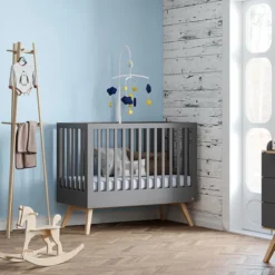 Vox Meubles Lit Bébé Nature Gris - 60 x 120 cm