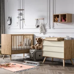 Vox Meubles Lit Bébé Vintage Chêne - 60 x 120 cm
