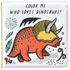 Wee Gallery Livre de Bain Color Me - Who Loves Dinosaurs