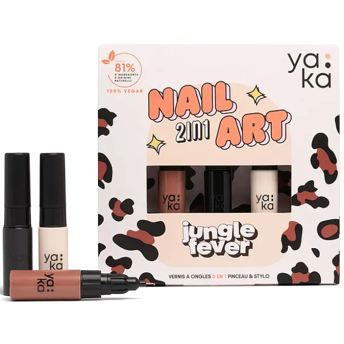 YAKA Kit Vernis à Ongles 2-en-1 Nail Art - Jungle Fever