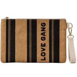 Zakuw Pochette Kira - Love Gang Rayures Camel